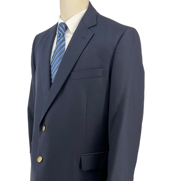 NWT Stafford Executive Classic Fit Blazer Navy Wool Men 48 REG Gold‎ Buttons - Picture 5 of 14